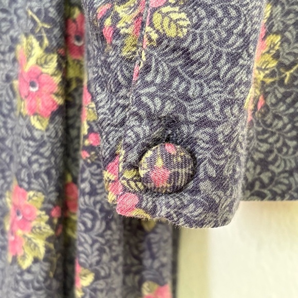 LAURA ASHLEY Vintage 80s Long Sleeve Floral Button Down Puff Shoulder Midi Dress - Picture 16 of 17